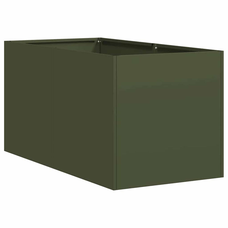 Vidaxx Pflanzgefäß 40x80x40 cm kaltgewalzter Stahl olivgrün