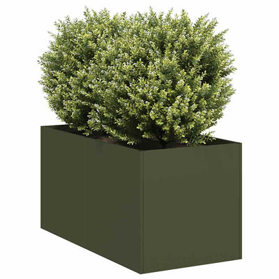 Vidaxx Pflanzgefäß 40x80x40 cm kaltgewalzter Stahl olivgrün