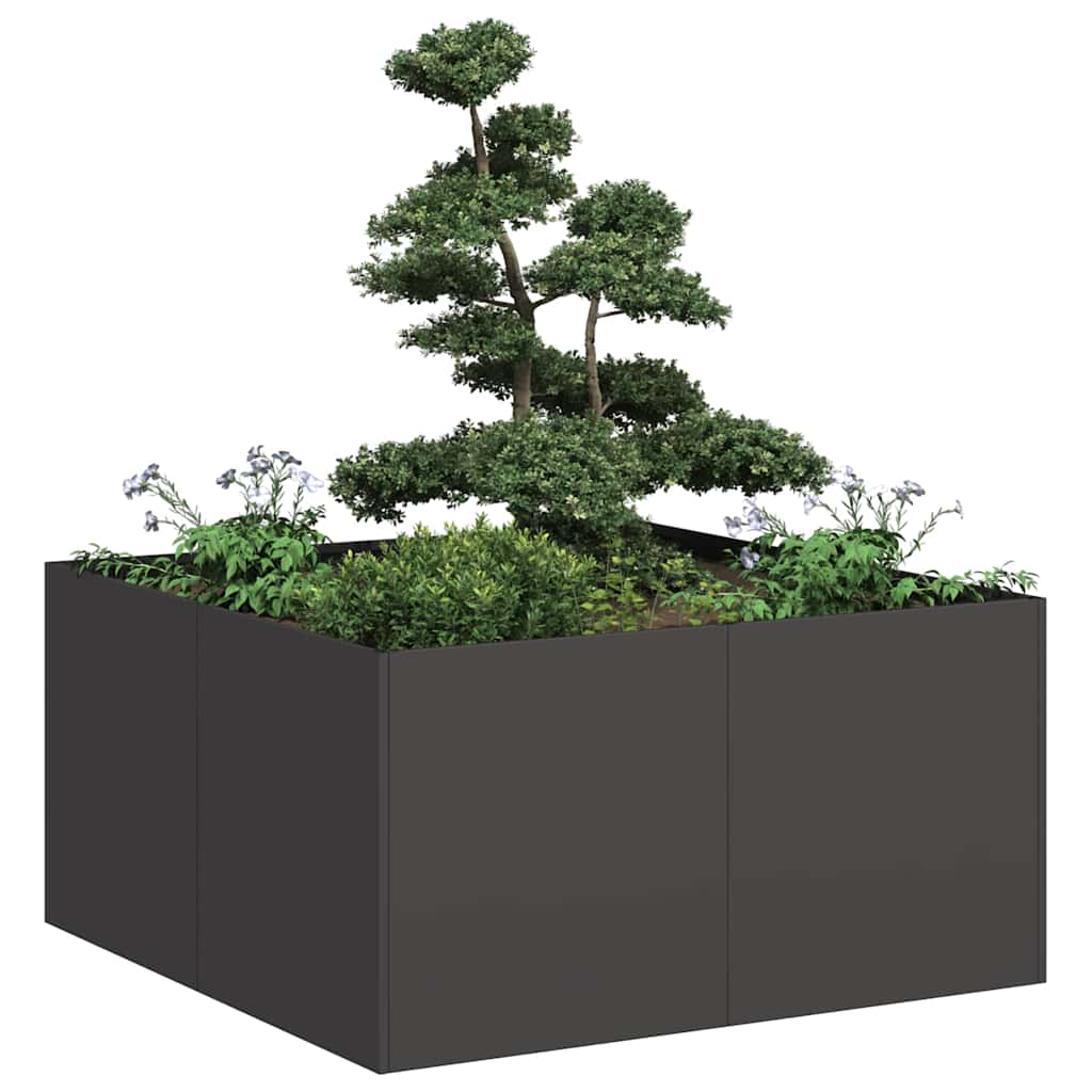Vidaxx Pflanzgefäß 80x80x40 cm kaltgewalzter Stahl schwarz