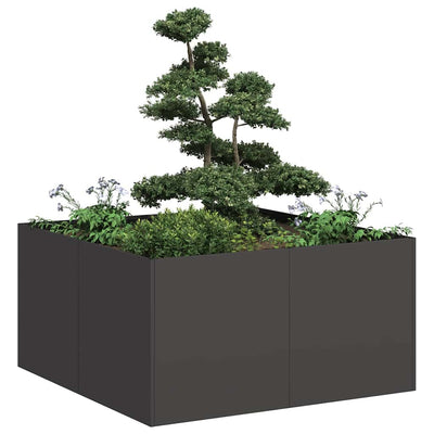 Vidaxx Pflanzgefäß 80x80x40 cm kaltgewalzter Stahl schwarz