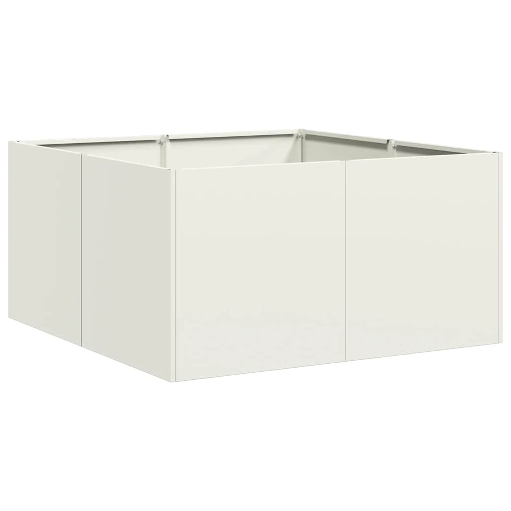 Vidaxx Pflanzgefäß 80x80x40 cm kaltgewalzter Stahl weiß