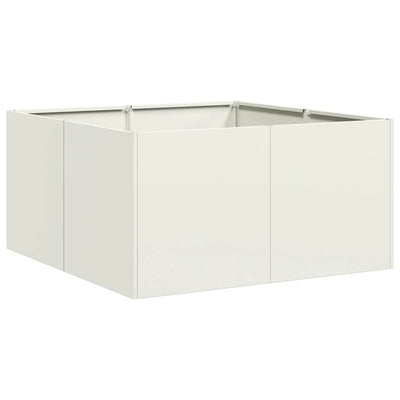 Vidaxx Pflanzgefäß 80x80x40 cm kaltgewalzter Stahl weiß