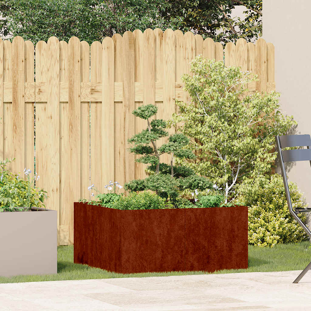 Vidaxx Pflanzgefäß rostig 80x80x40 cm wetterfester Stahl