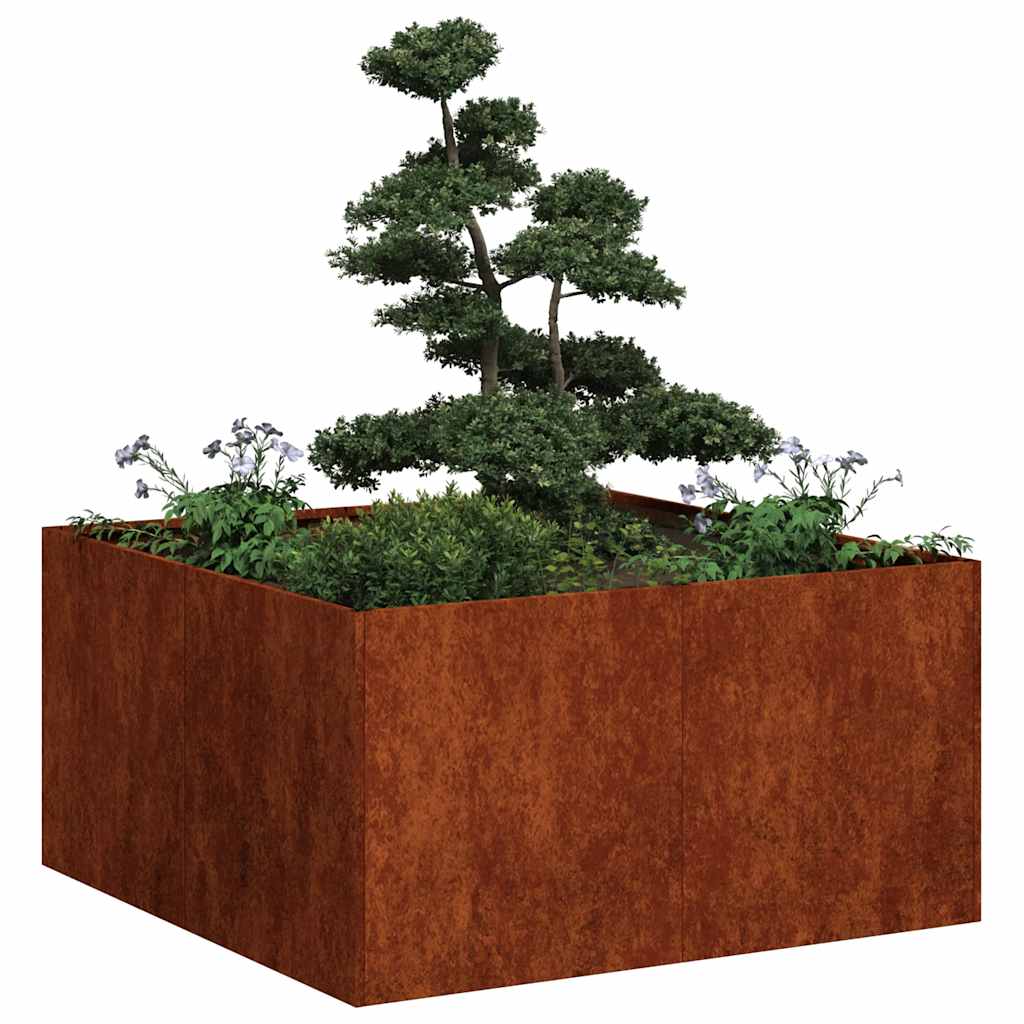 Vidaxx Pflanzgefäß rostig 80x80x40 cm wetterfester Stahl