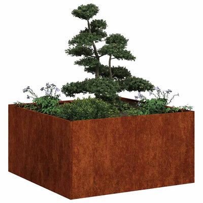 Vidaxx Pflanzgefäß rostig 80x80x40 cm wetterfester Stahl
