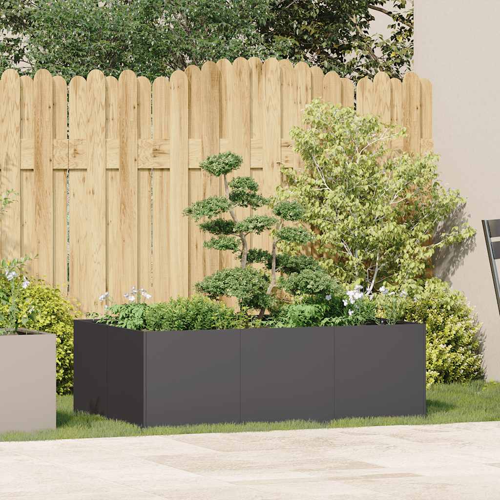 Vidaxx Pflanzgefäß 120x80x40 cm Stahl schwarz