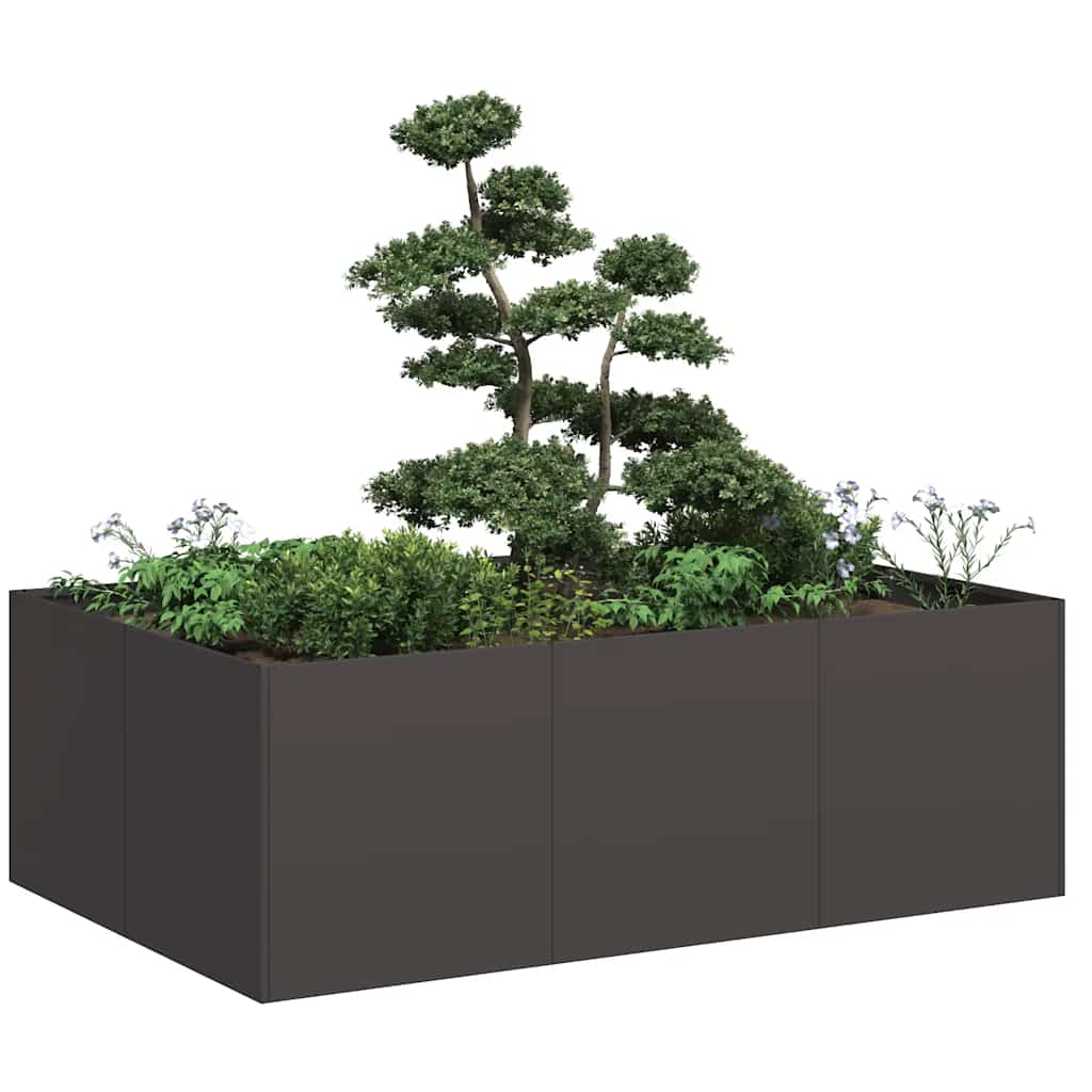 Vidaxx Pflanzgefäß 120x80x40 cm Stahl schwarz