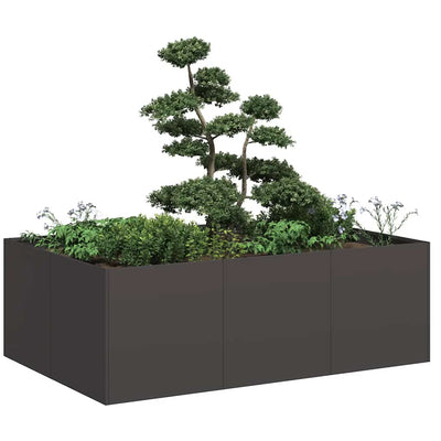 Vidaxx Pflanzgefäß 120x80x40 cm Stahl schwarz