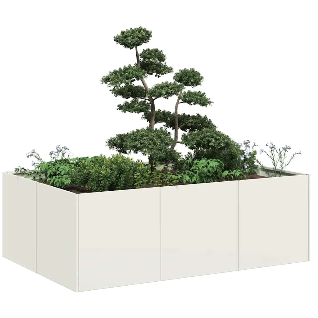Vidaxx Pflanzgefäß 120x80x40 cm Stahl weiß