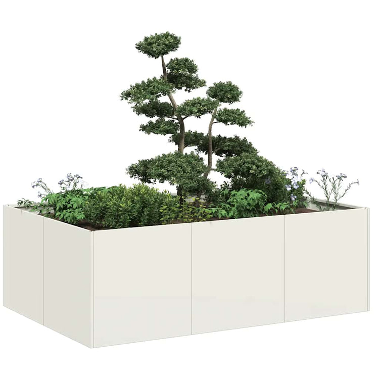 Vidaxx Pflanzgefäß 120x80x40 cm Stahl weiß