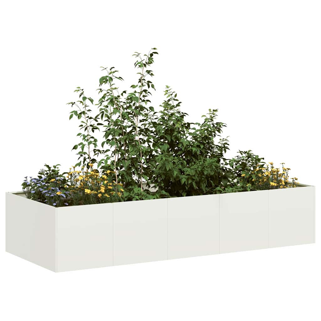 Vidaxx Pflanzgefäß 200x80x40 cm Stahl weiß