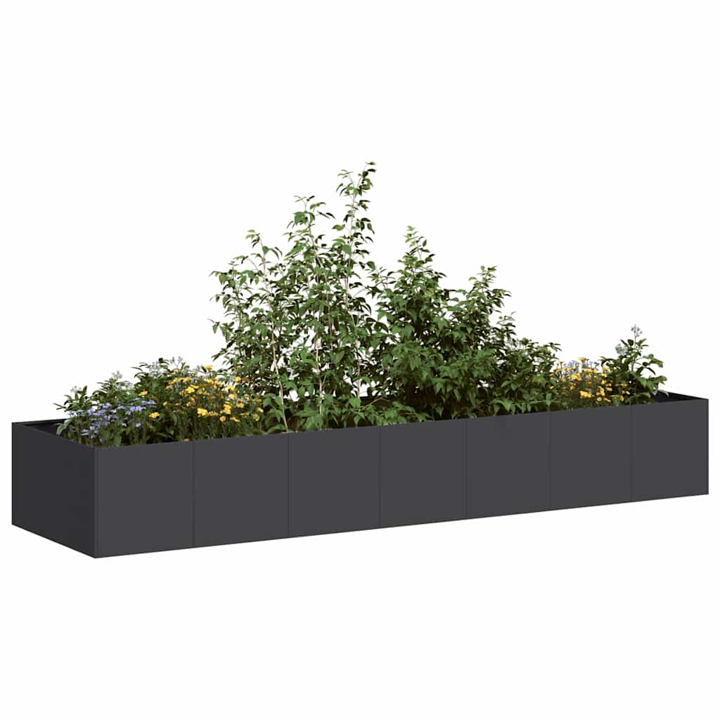 Vidaxx Pflanzgefäß 280x80x40 cm Stahl schwarz