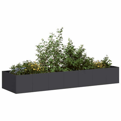 Vidaxx Pflanzgefäß 280x80x40 cm Stahl schwarz