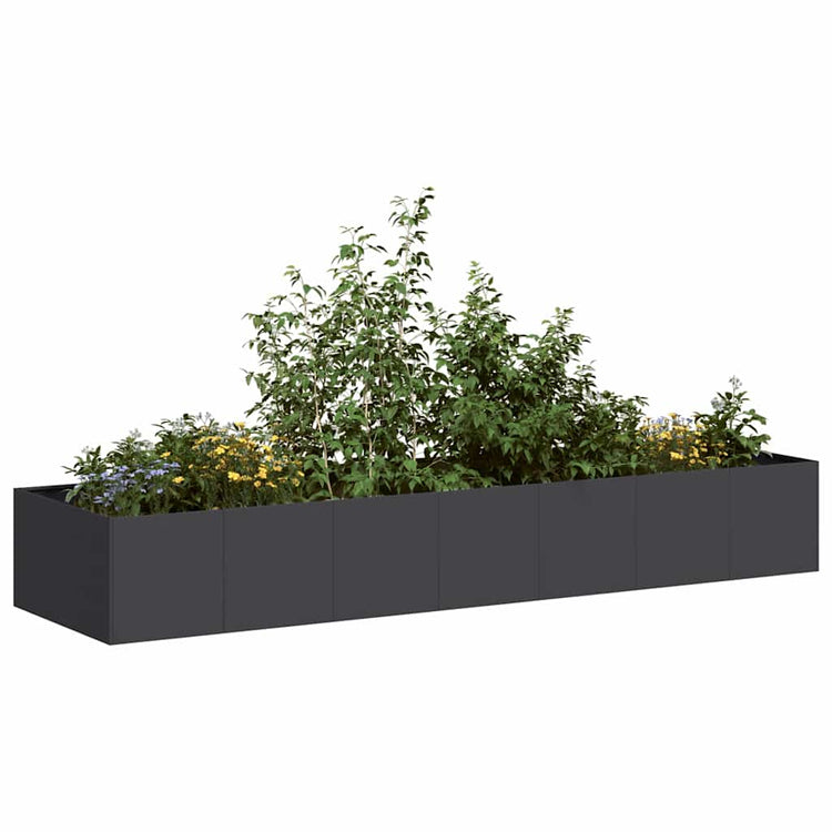 Vidaxx Pflanzgefäß 280x80x40 cm Stahl schwarz