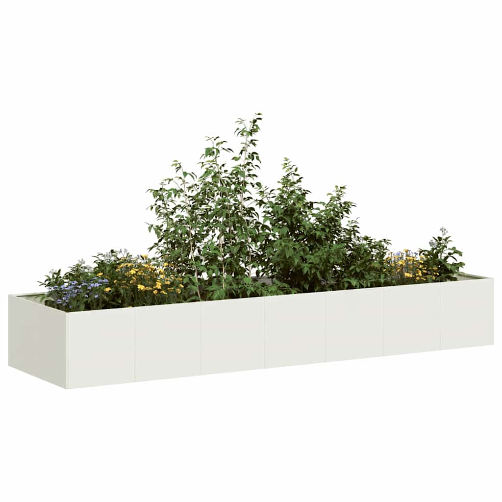 Vidaxx Pflanzgefäß 280x80x40 cm Stahl weiß
