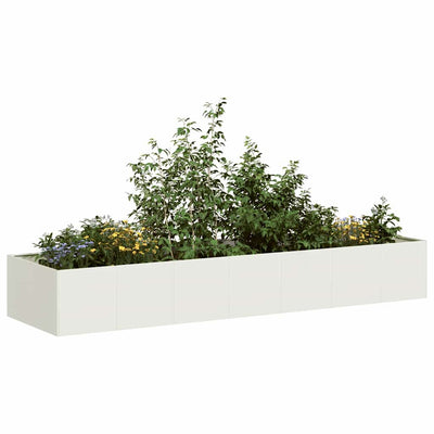 Vidaxx Pflanzgefäß 280x80x40 cm Stahl weiß