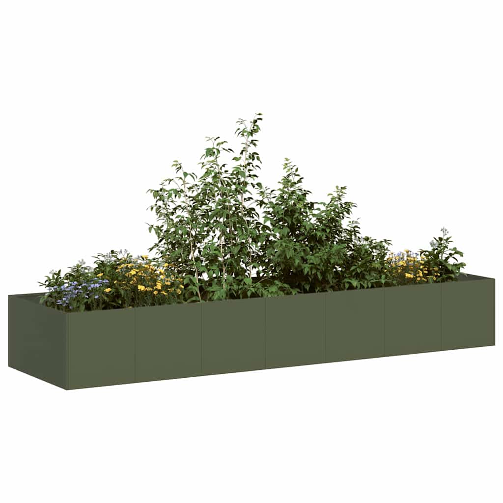 Vidaxx Pflanzgefäß 280x80x40 cm Stahl olivgrün