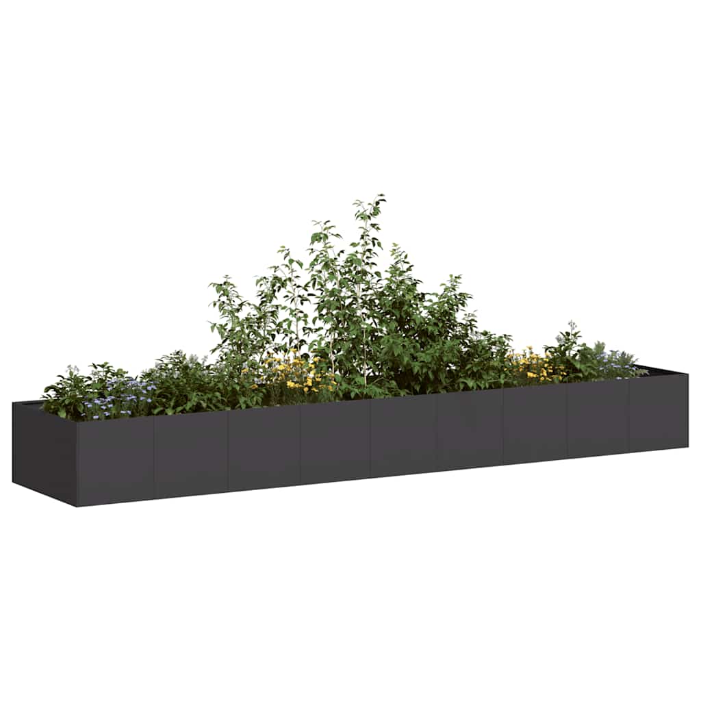 Vidaxx Pflanzgefäß 360x80x40 cm Stahl schwarz