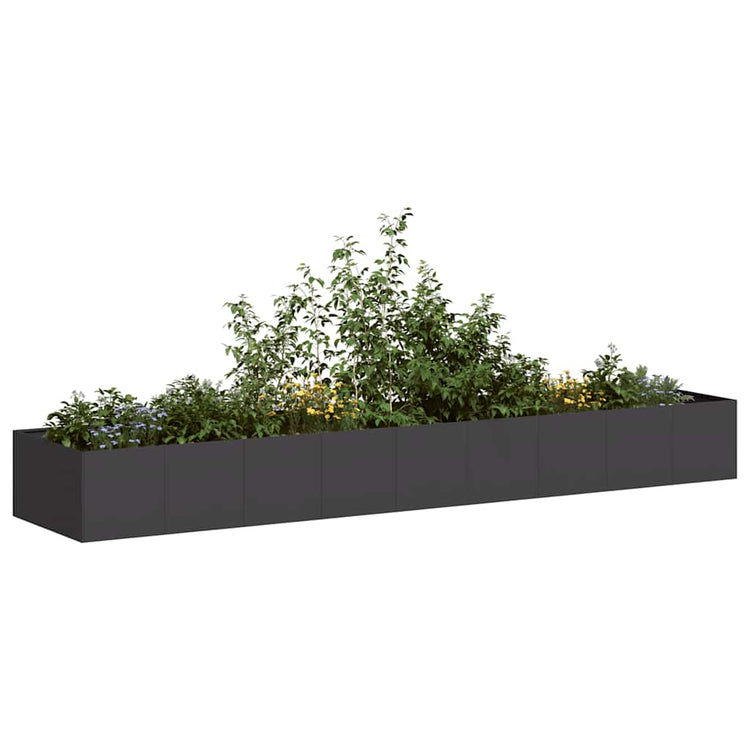 Vidaxx Pflanzgefäß 360x80x40 cm Stahl schwarz