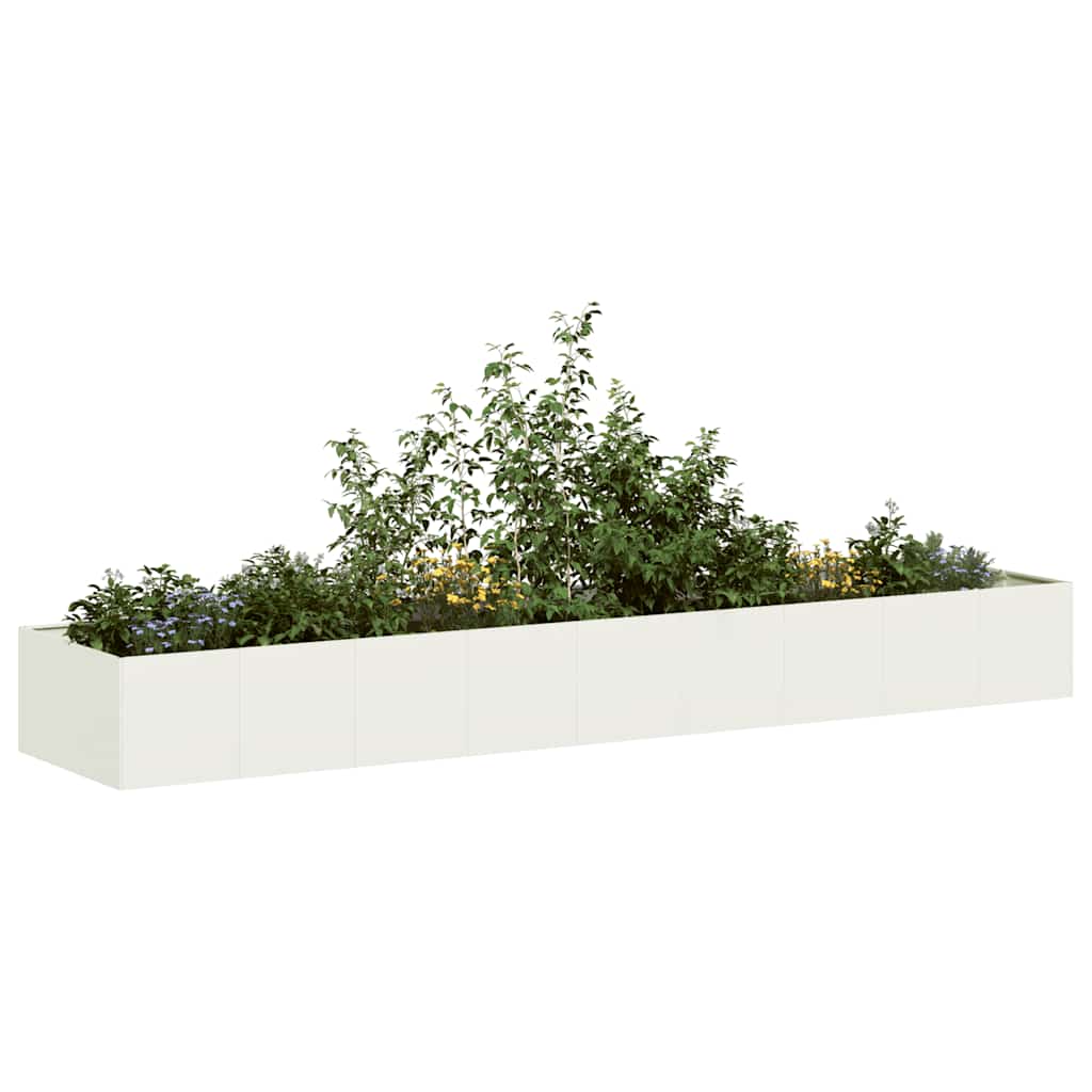 Vidaxx Pflanzgefäß 360x80x40 cm Stahl weiß