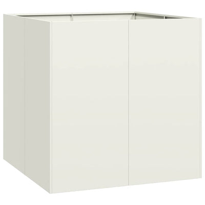 Vidaxx Pflanzgefäß 80x80x80 cm Stahl weiß