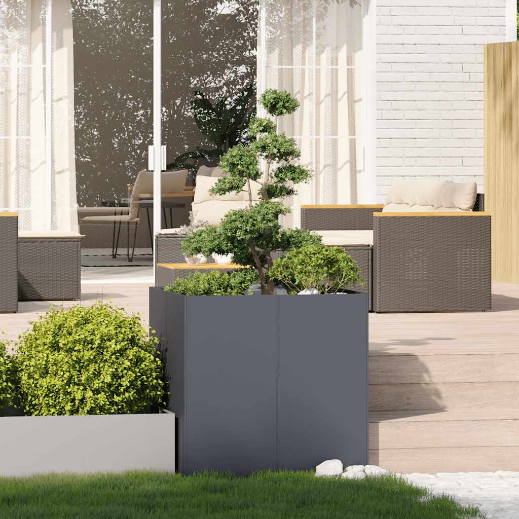 Vidaxx Pflanzgefäß 80x80x80 cm Stahl Anthrazit