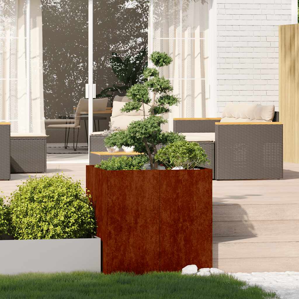 Vidaxx Pflanzgefäß rostig 80x80x80 cm wetterfester Stahl