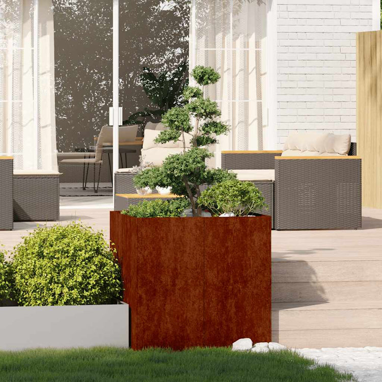 Vidaxx Pflanzgefäß rostig 80x80x80 cm wetterfester Stahl