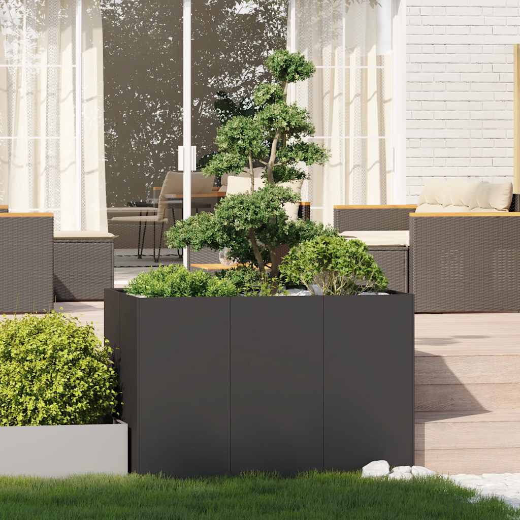 Vidaxx Pflanzgefäß 120x80x80 cm Stahl schwarz