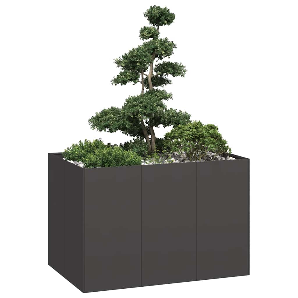 Vidaxx Pflanzgefäß 120x80x80 cm Stahl schwarz
