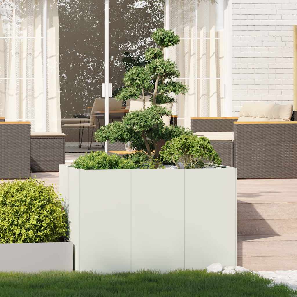 Vidaxx Pflanzgefäß 120x80x80 cm Stahl weiß