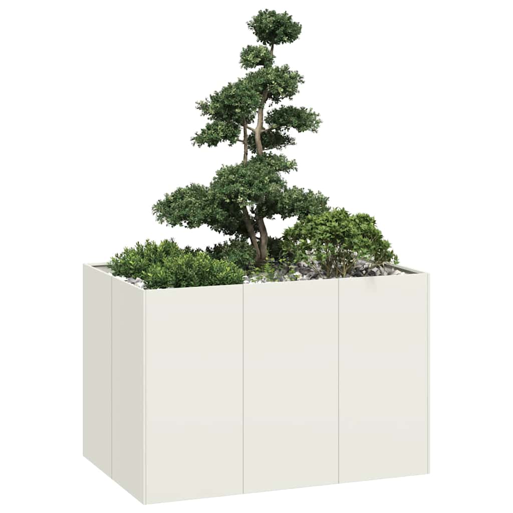 Vidaxx Pflanzgefäß 120x80x80 cm Stahl weiß