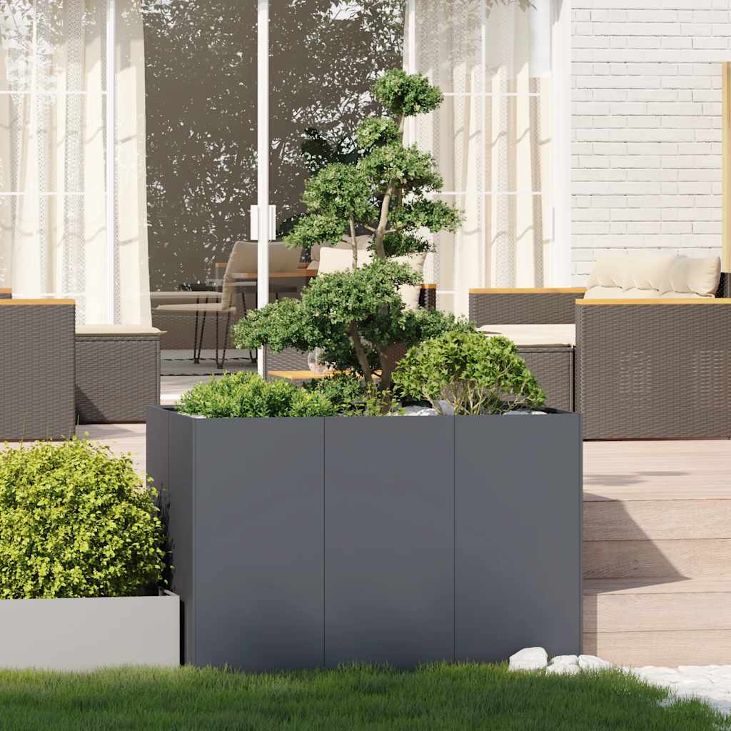 Vidaxx Pflanzgefäß 120x80x80 cm Stahl Anthrazit