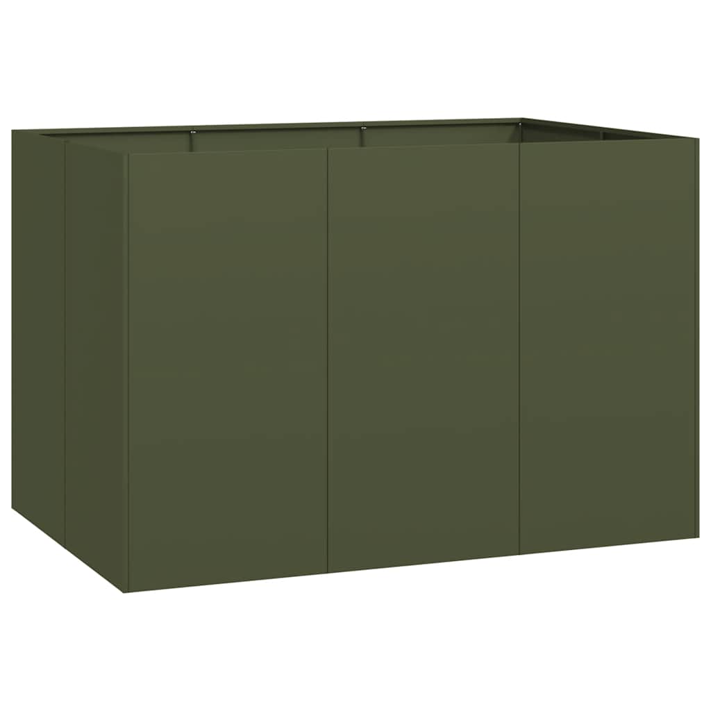 Vidaxx Pflanzgefäß 120x80x80 cm Stahl olivgrün