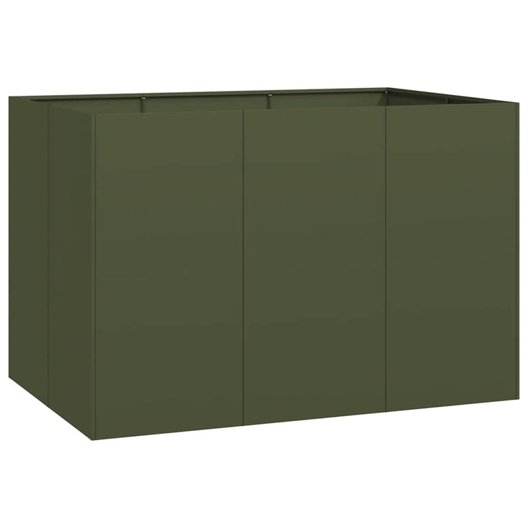 Vidaxx Pflanzgefäß 120x80x80 cm Stahl olivgrün