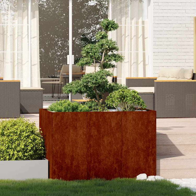 Vidaxx Pflanzgefäß rostig 120x80x80 cm wetterfester Stahl