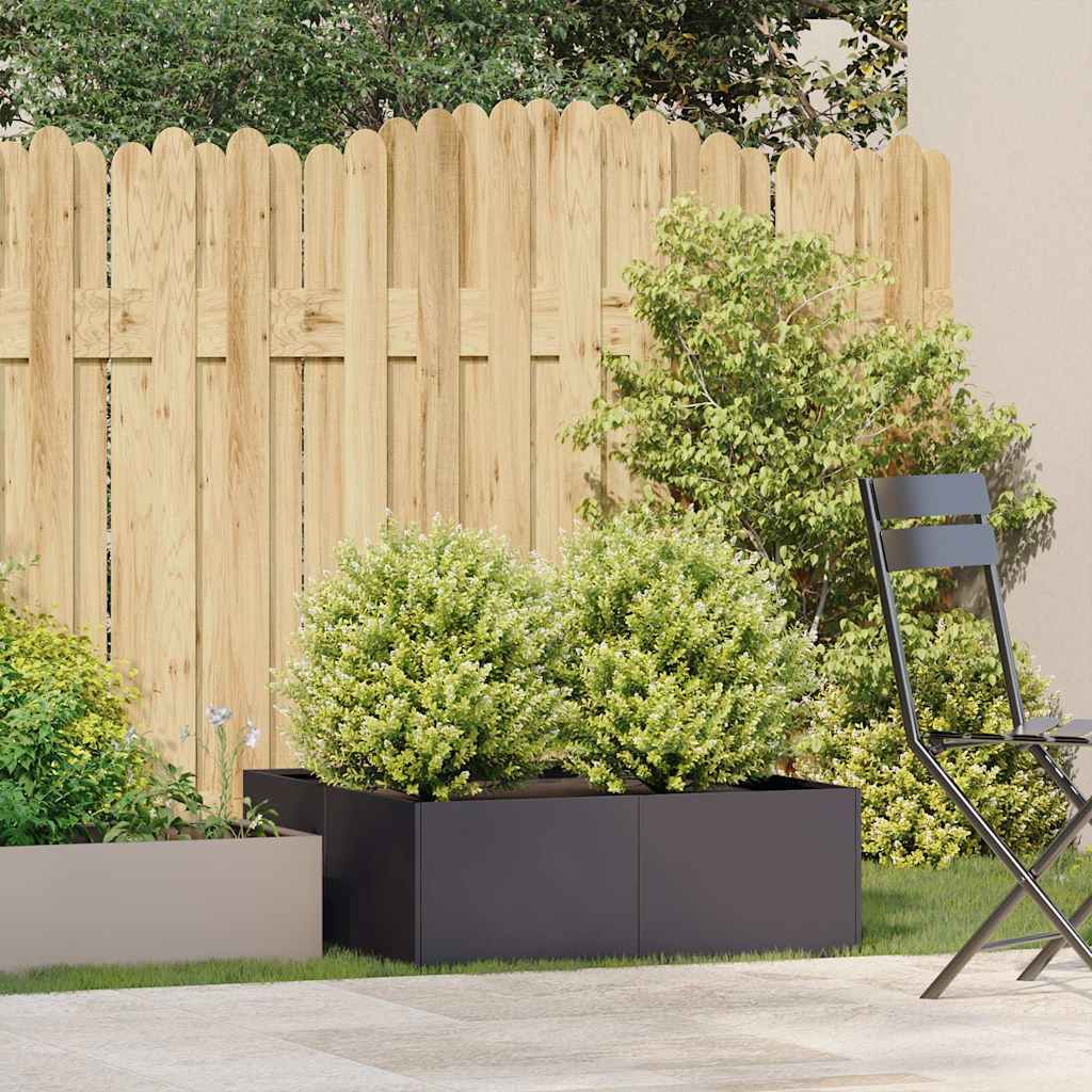 Vidaxx Pflanzgefäß 80x80x30 cm Stahl schwarz