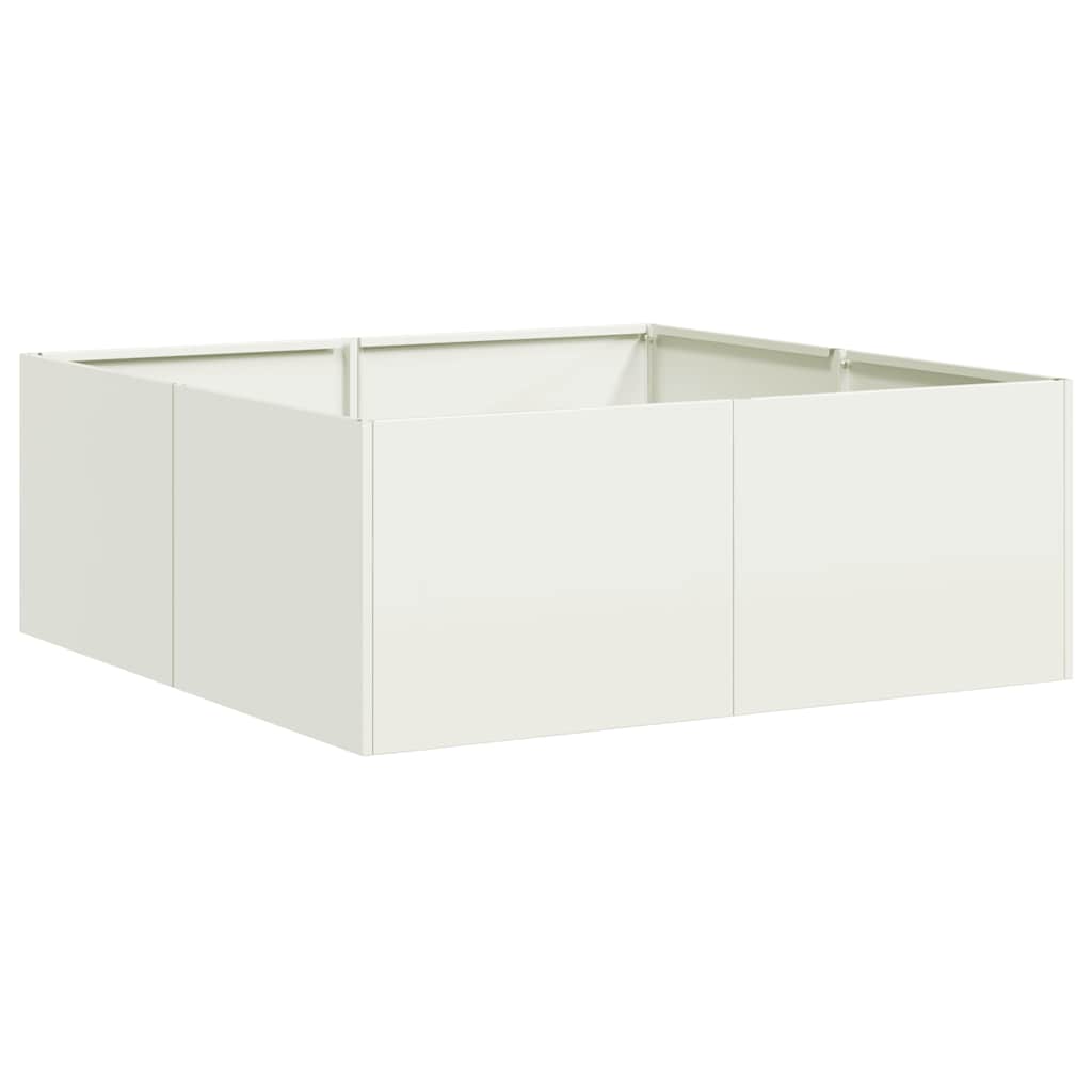 Vidaxx Pflanzgefäß 80x80x30 cm Stahl weiß