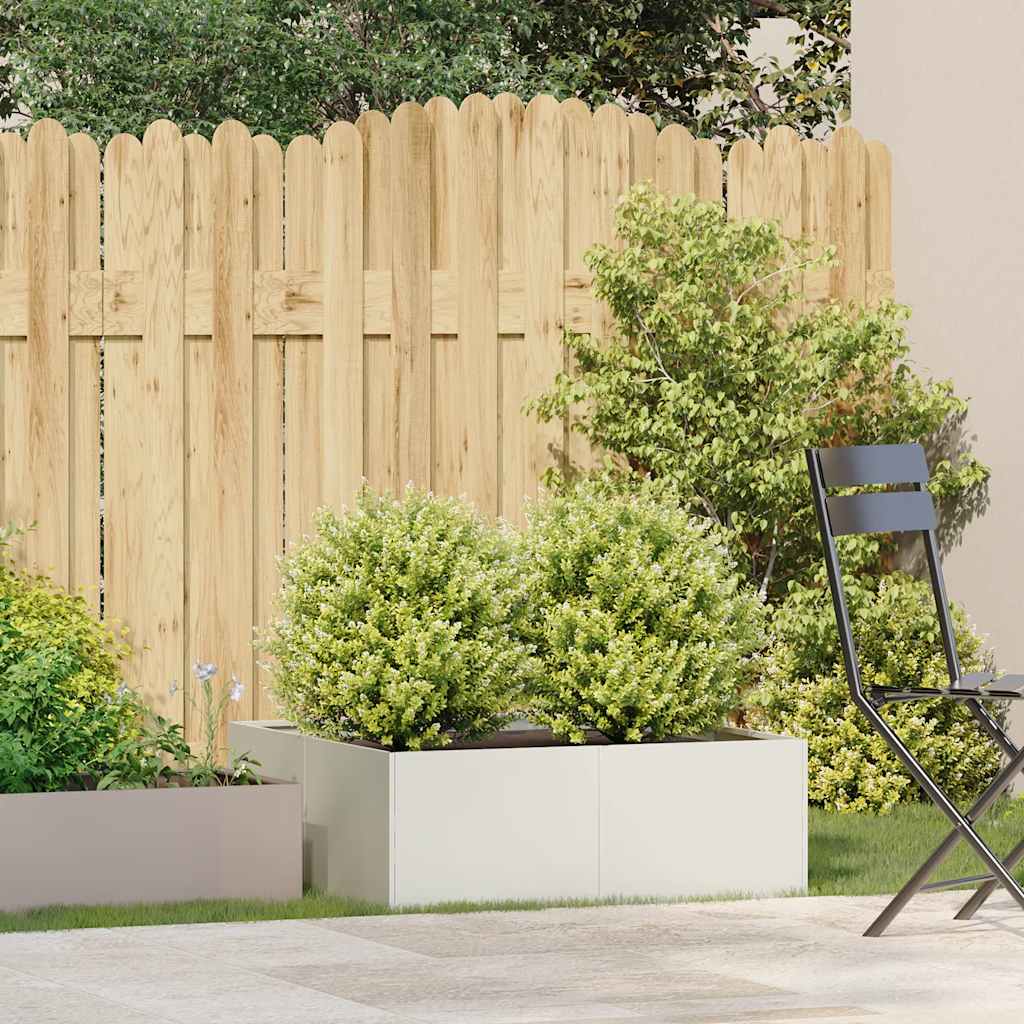 Vidaxx Pflanzgefäß 80x80x30 cm Stahl weiß