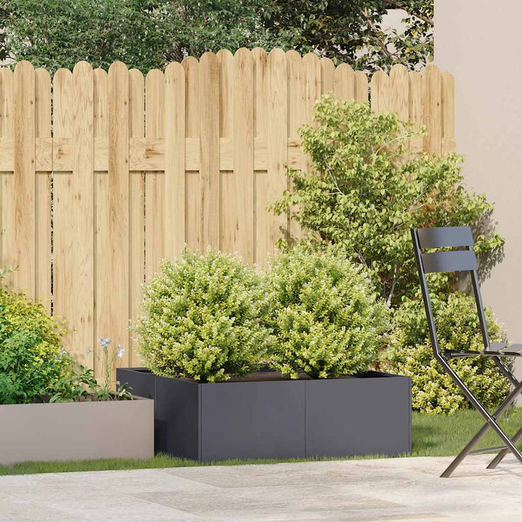 Vidaxx Pflanzgefäß 80x80x30 cm Stahl Anthrazit