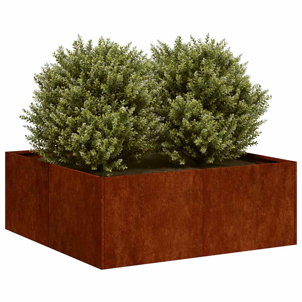 Vidaxx Pflanzgefäß rostig 80x80x30 cm wetterfester Stahl