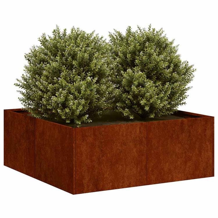 Vidaxx Pflanzgefäß rostig 80x80x30 cm wetterfester Stahl