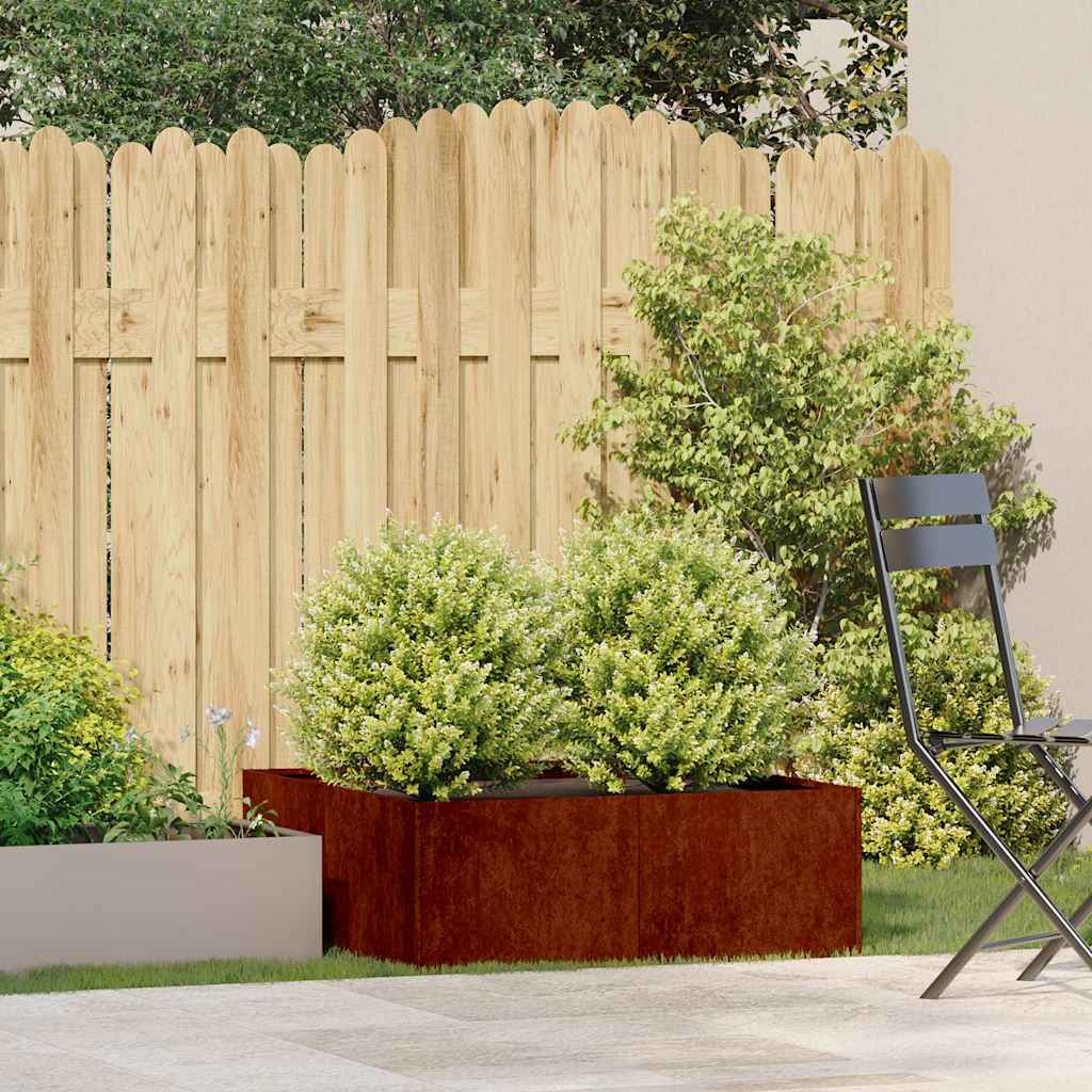 Vidaxx Pflanzgefäß rostig 80x80x30 cm wetterfester Stahl