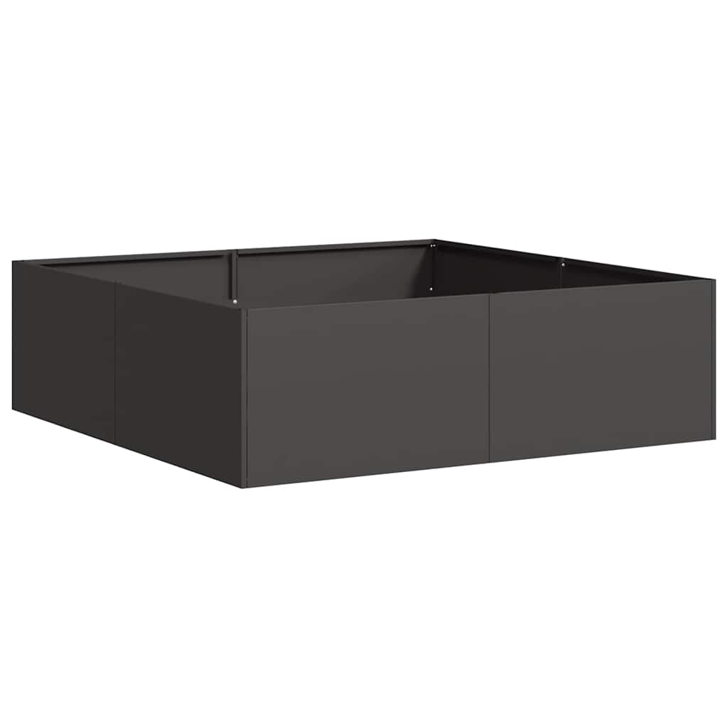 Vidaxx Pflanzgefäß 100x100x30 cm Stahl schwarz