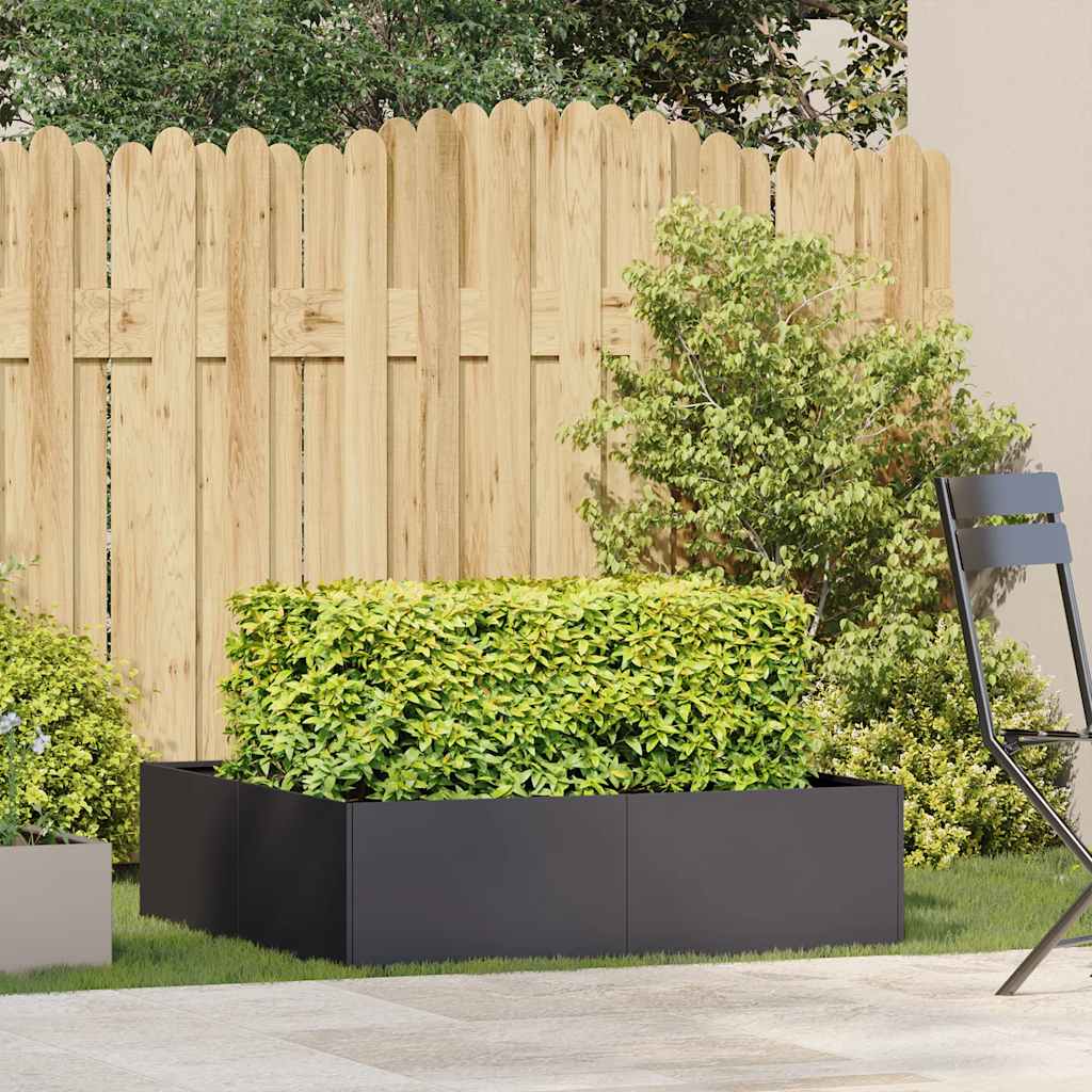 Vidaxx Pflanzgefäß 100x100x30 cm Stahl schwarz
