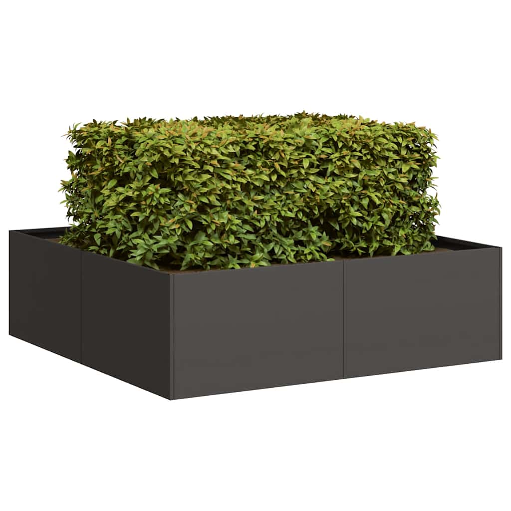 Vidaxx Pflanzgefäß 100x100x30 cm Stahl schwarz