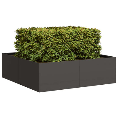 Vidaxx Pflanzgefäß 100x100x30 cm Stahl schwarz