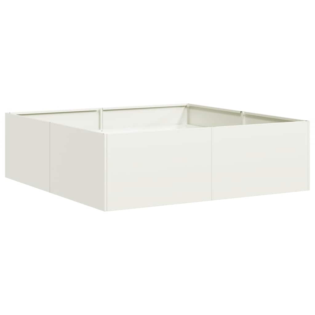 Vidaxx Pflanzgefäß 100x100x30 cm Stahl weiß