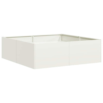Vidaxx Pflanzgefäß 100x100x30 cm Stahl weiß