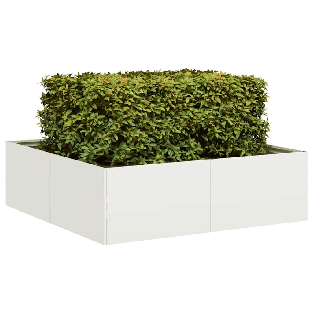 Vidaxx Pflanzgefäß 100x100x30 cm Stahl weiß